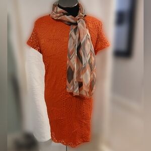 Chico's coral eyelet cocktail dress